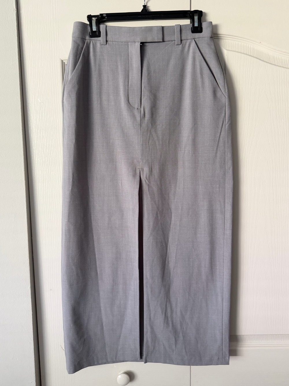 Abercrombie & Fitch Light Gray Pencil Skirt with Front Slit